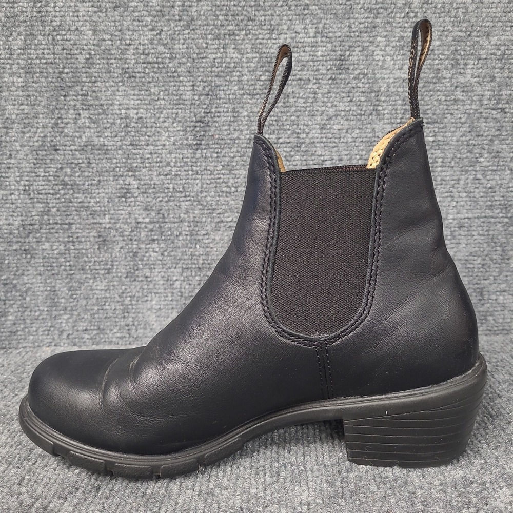 Blundstone  Womens Black Leather Chelsea Boots 1671 US Size 6.5 Block Heel - Picture 10 of 13